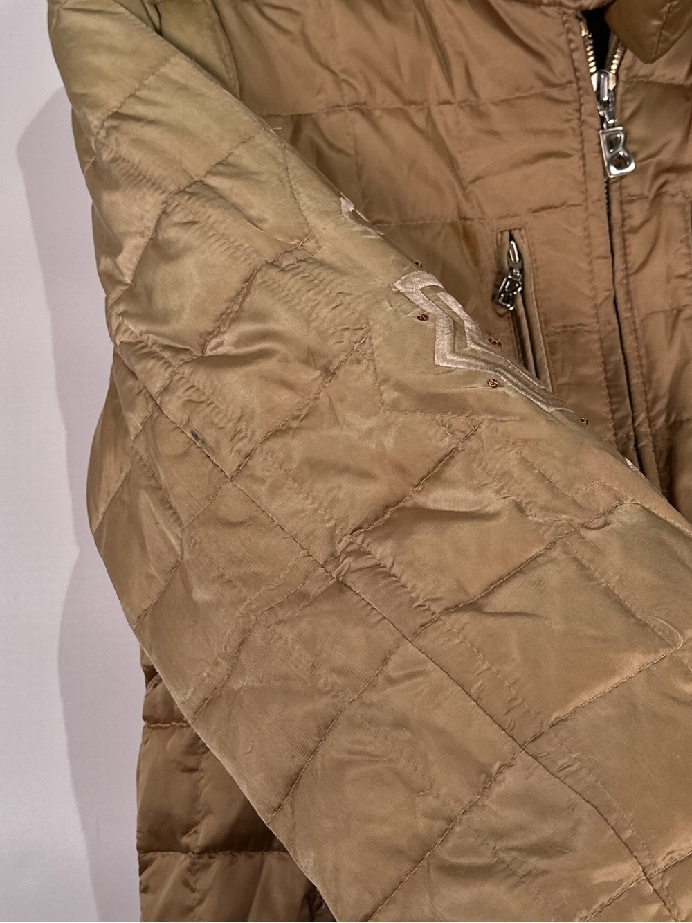 Bogner Goan Thylmann Embroidered Goose Down Puffer Jacket Gold Size 10 - Picture 13 of 16